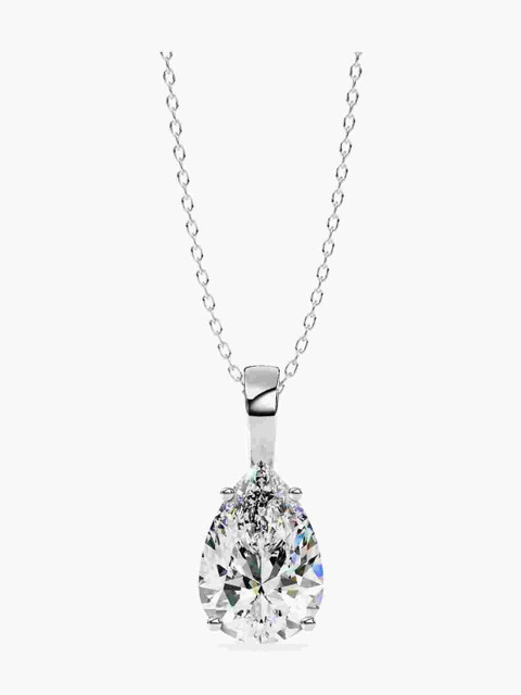 Valanova Sterling Silver Plated With White Gold & Certified Lab Grown Diamond 1.00cts Vsp0003s100