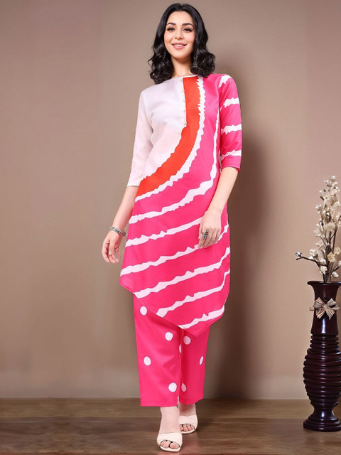 Anouk Printed Round Neck Top With Trousers