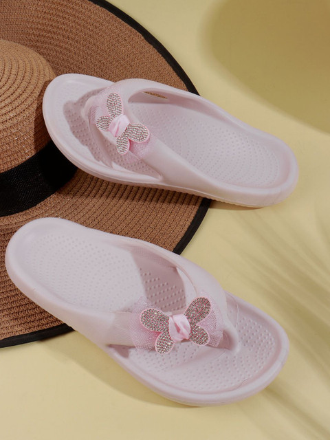 SUKUN Women Embellished Thong Flip-Flops