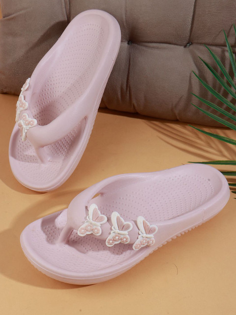 SUKUN Women Lightweight Embellished Thong Flip-Flops