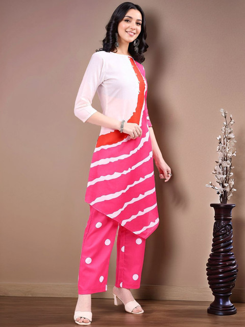 Anouk Printed Round Neck Top With Trousers - Image 4