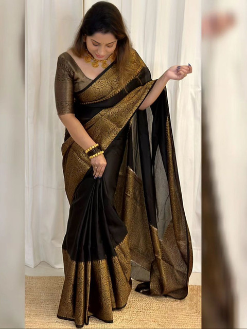 AVANTIKA FASHION Zari Kanjeevaram Saree With Blouse Piece