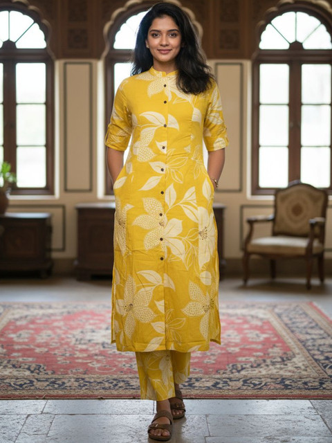 TEXSTILE Women Floral Printed Kurta with Trousers