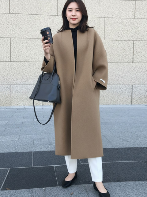 all about you Women Solid Front Open Overcoat