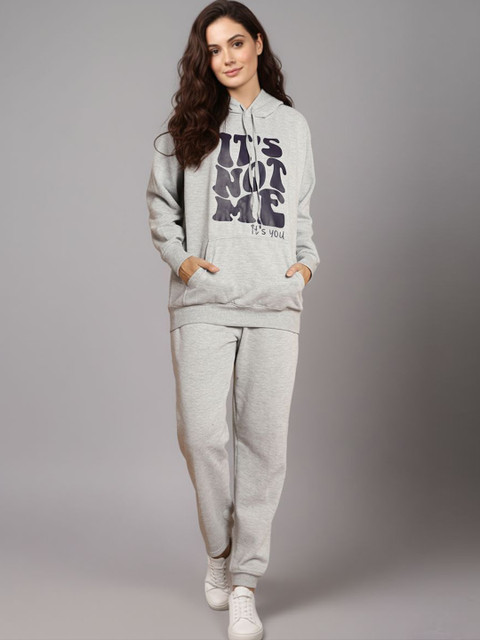 MACK JONNEY Women Printed Hooded Long Sleeves Tracksuit