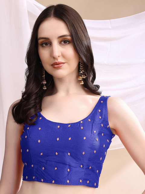 HERE&NOW Women Embellished Round Neck Saree Blouse