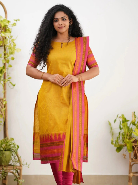 Vastukala Women Pure Kanchi Cotton Kurta with Dupatta
