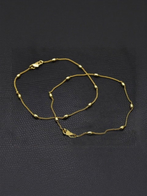Kunjus Gold-Plated Artificial Beaded Anklets