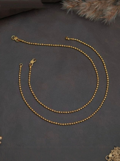 Kunjus Gold-Plated Beaded Anklets