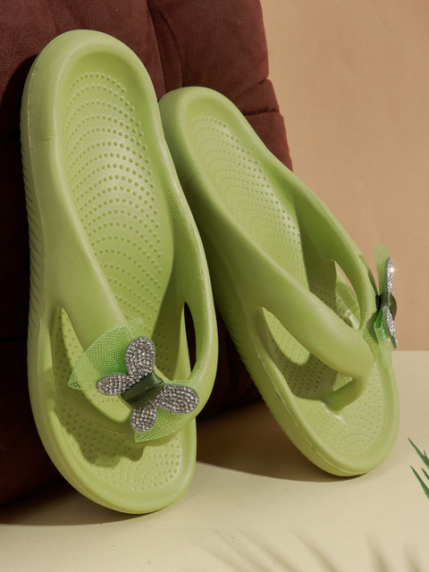 SUKUN Women Embellished Thong Flip-Flops