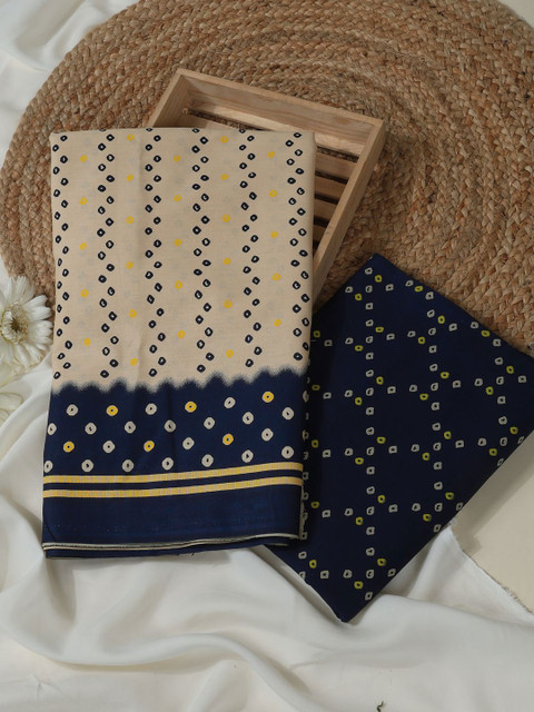 SALWAR STUDIO Bandhani Printed Pure Cotton Unstitched Dress Material