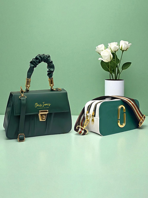 CLARIS JAMES Women Set of 2 Solid Structured Handheld Bag