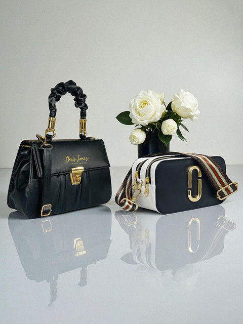 CLARIS JAMES Women Set of 2 Solid Structured Handheld Bag