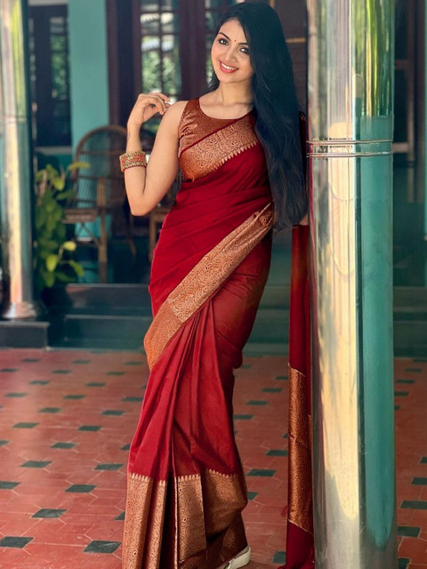 AVANTIKA FASHION Solid Zari Kanjeevaram Saree - Image 3