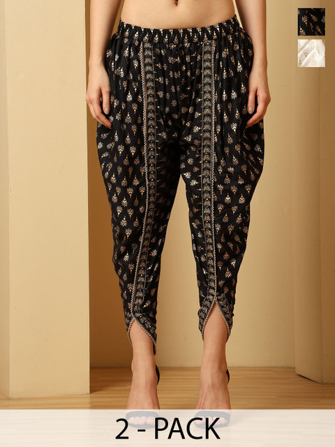 URBAN KANYA Women Pack Of 2 Printed Loose Fit Dhoti Pants