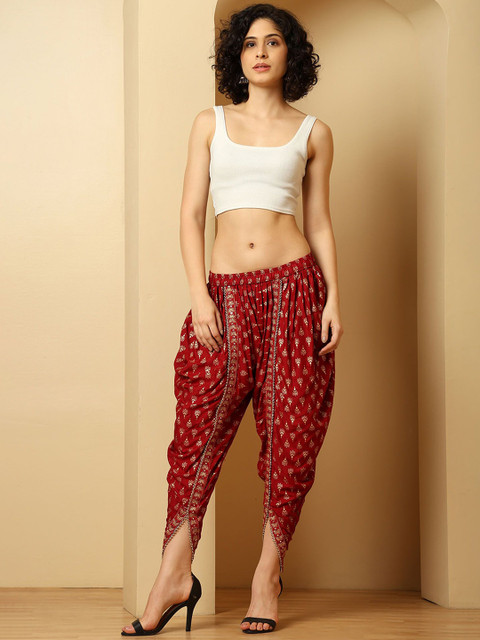 URBAN KANYA Women Pack of 2 Printed Loose Fit Salwar with Embroidered Border - Image 5