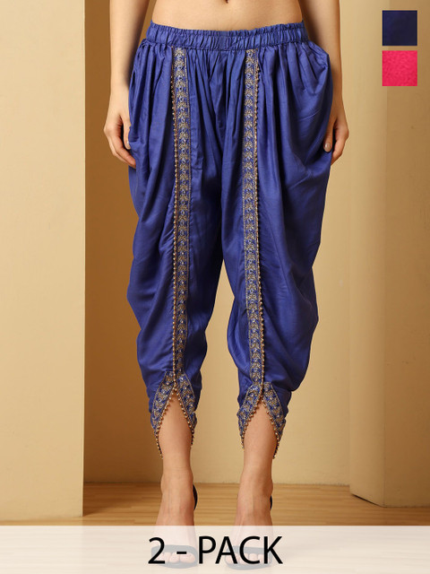 URBAN KANYA Women Pack of 2 Embroidered Mid-Rise Dhoti Salwar