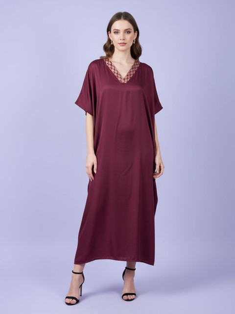 Qurvii Women Batwing Sleeve Maxi Dress