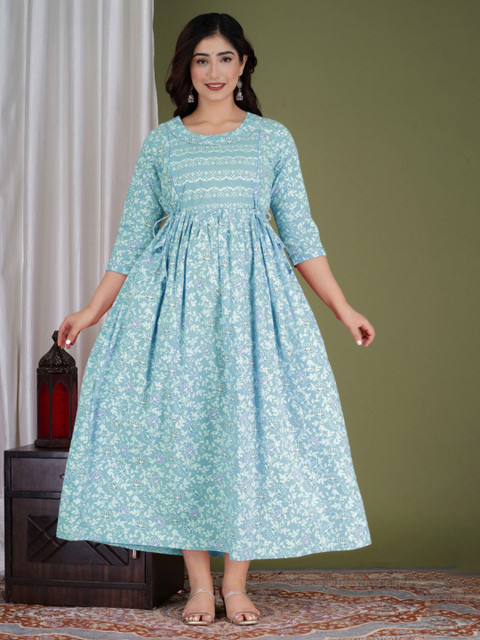 MURLI KURTI Women Floral Printed Floral Maternity Anarkali Kurta