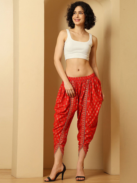 URBAN KANYA Women Pack of 2 Printed Loose Fit Salwar with Embroidered Border - Image 4