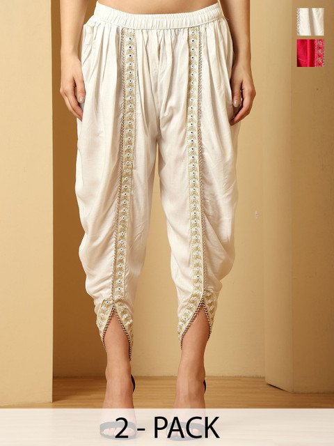 URBAN KANYA Women Embroidered Loose Fit Mid-Rise Salwar