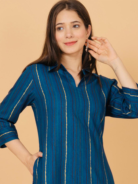 Rimeline Women Striped Daily Straight Kurta