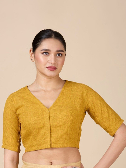 Studio Shringaar Women Pure Cotton V-Neck Saree Blouse