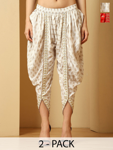 URBAN KANYA Women Pack Of 2 Printed Loose Fit Dhoti Salwar