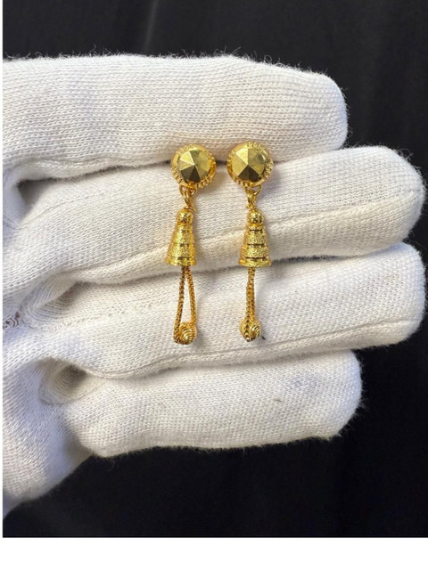 Anshenterpris Gold-Plated Geometric Shaped Drop Earrings