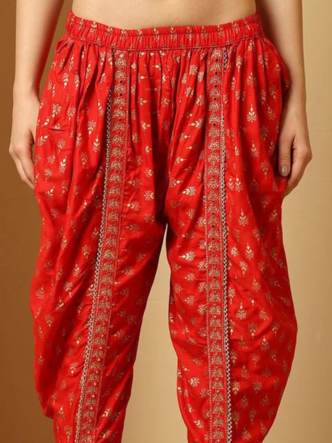 URBAN KANYA Women Pack of 2 Printed Loose Fit Salwar with Embroidered Border - Image 6