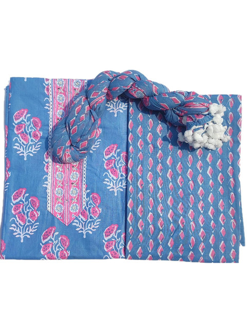 GC 80 BY GAURI COLLECTION Floral Printed Pure Cotton Unstitched Dress Material - Image 3