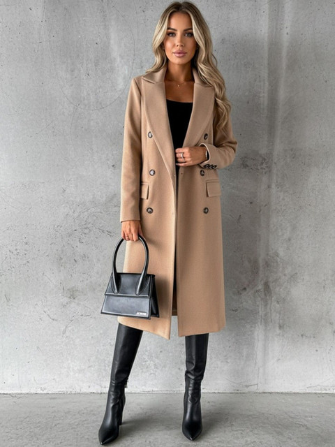 DressBerry Womens Polyester Casual Khaki Blazer