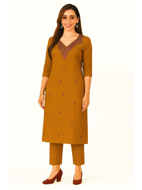 Vrinde Woolen Embroidered Salwar Suit Material