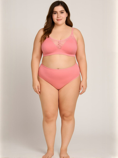 elina Women Plus Size Anti Odour Full Coverage Non Padded Non-Wired Cotton Lace Bra - Image 4