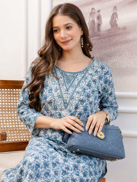 Pjyot by surhi Women Embroidered Pure Cotton Straight Kurta