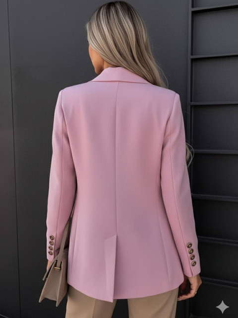 DressBerry Women's Pink Formal Polyester Blazer - Image 4