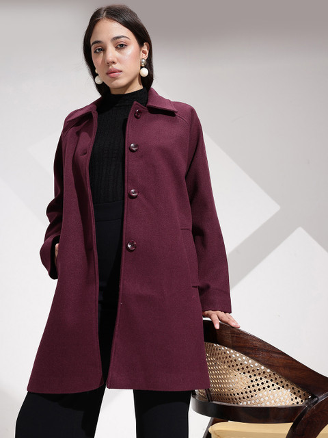 her by invictus Spread Collar Longline Overcoat