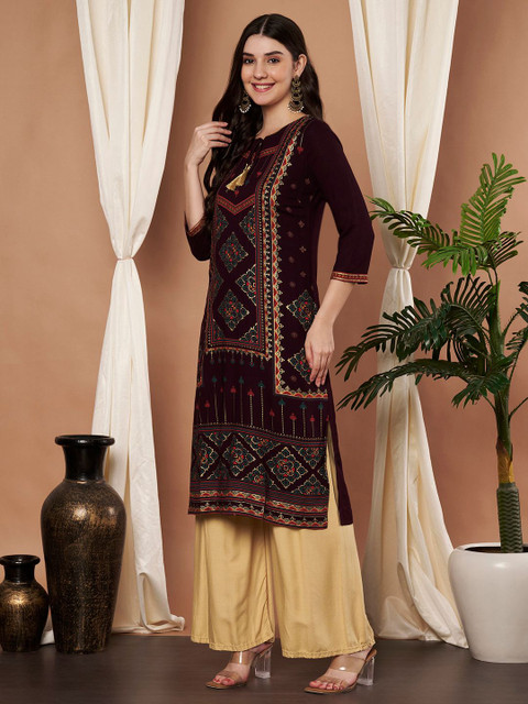 Anouk Women Ethnic Motifs Embroidered Kurta - Image 4