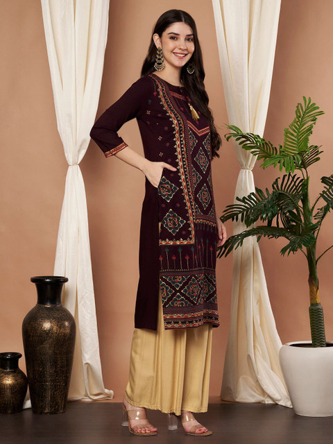 Anouk Women Ethnic Motifs Embroidered Kurta - Image 3