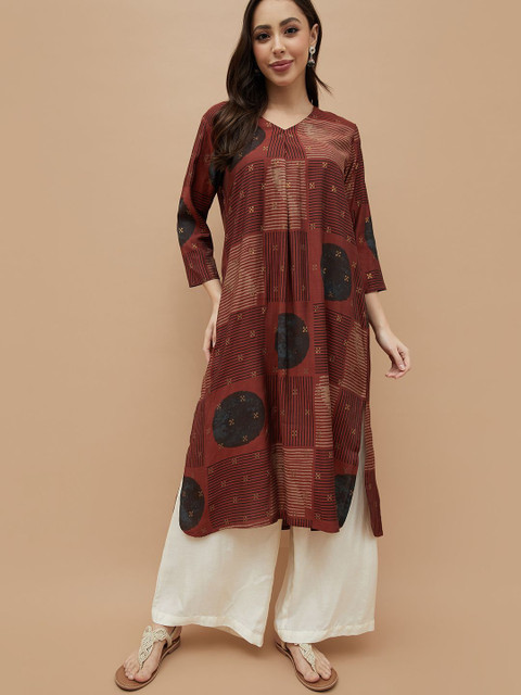 Melange by Lifestyle Printed Flared Sleeves Anarkali Kurta