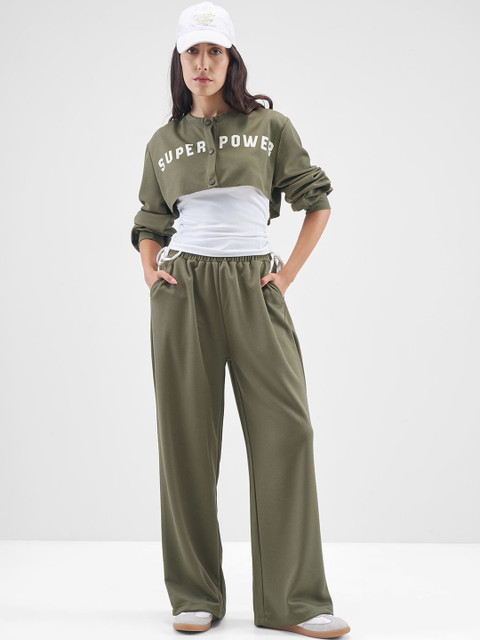 Street By Tokyo Talkies Printed Round-Neck Top With Trousers Co-Ords