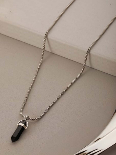 The Glitz Gallery Silver-Plated Geometric Pendants with Chains