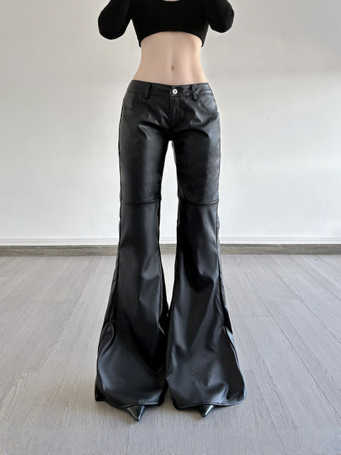 StyleCast x Revolte Women Black Flared Bootcut Trousers