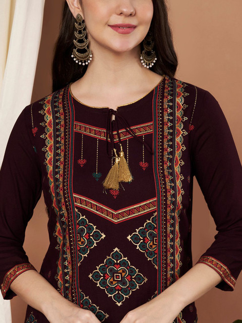 Anouk Women Ethnic Motifs Embroidered Kurta - Image 2
