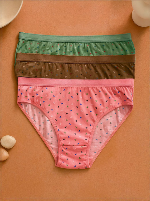 FiveFlag Women Pack of 3 Printed Briefs
