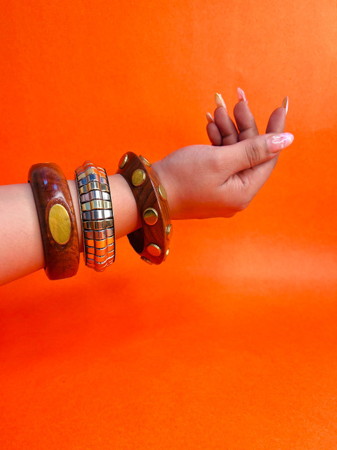 TAG 7 Set Of 3 Wooden Bangles
