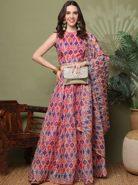 NEUDIS Print Ethnic Crop Top