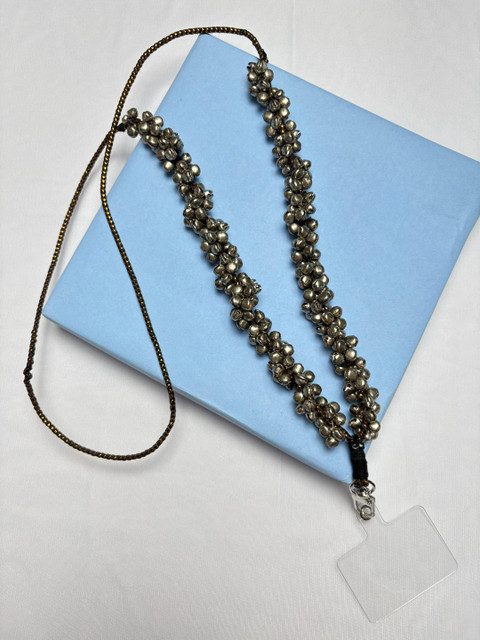 Arendelle Women Solid Arm Band Ghungaroo Phone Sling Chain