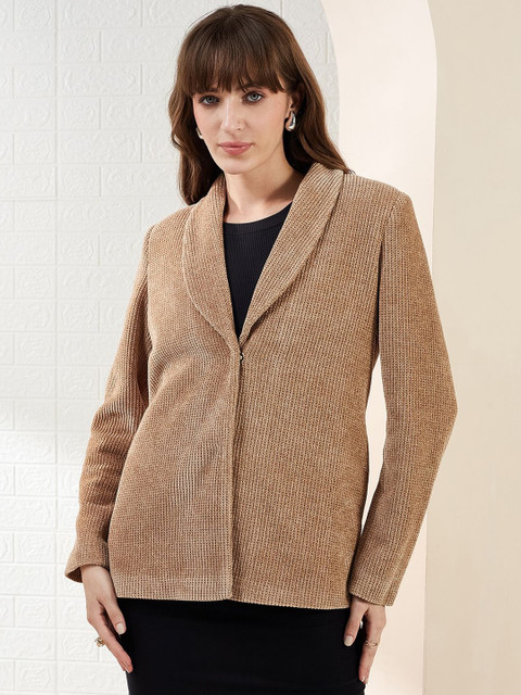 Latin Quarters Self Design Shawl Collar Blazers