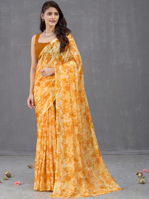 Garden Vareli Floral Pure Chiffon Saree